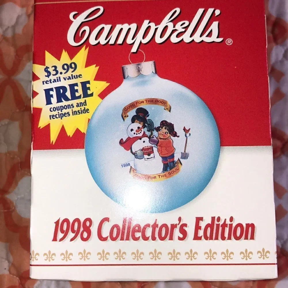 1998 Campbell’s Ornament NIB Features Classic recipes collectible brochure retro